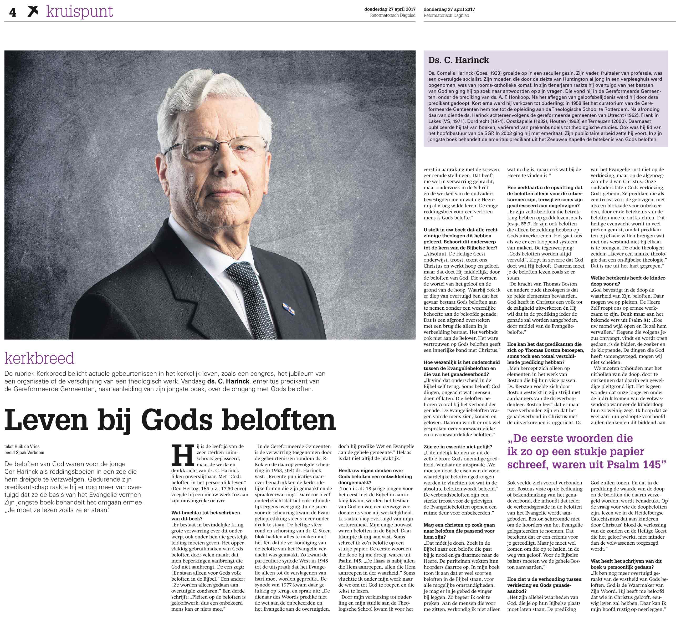 Ds C Harinck Leeftijd DEN HERTOG
